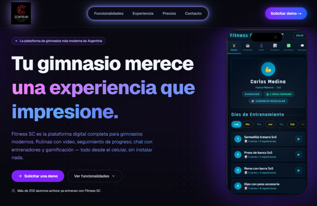 App Fitness SC- Gestión para gimnasios